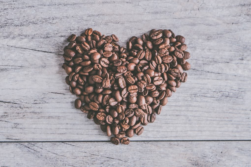 heart made from coffee beans